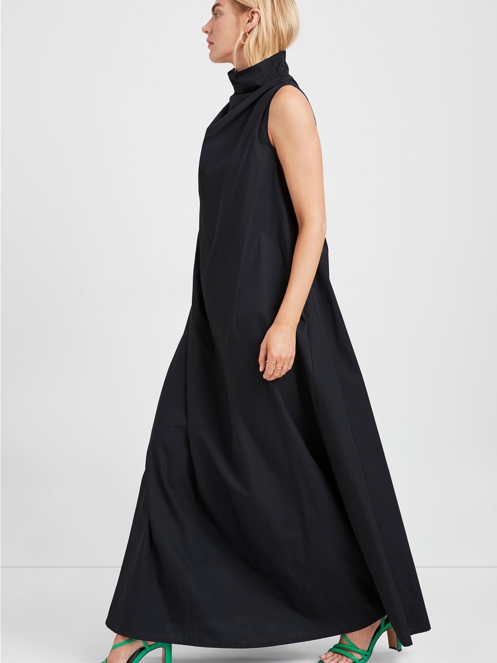 Marcella nyc cotton Maxi Dress in black sz Large - Picture 9 of 9